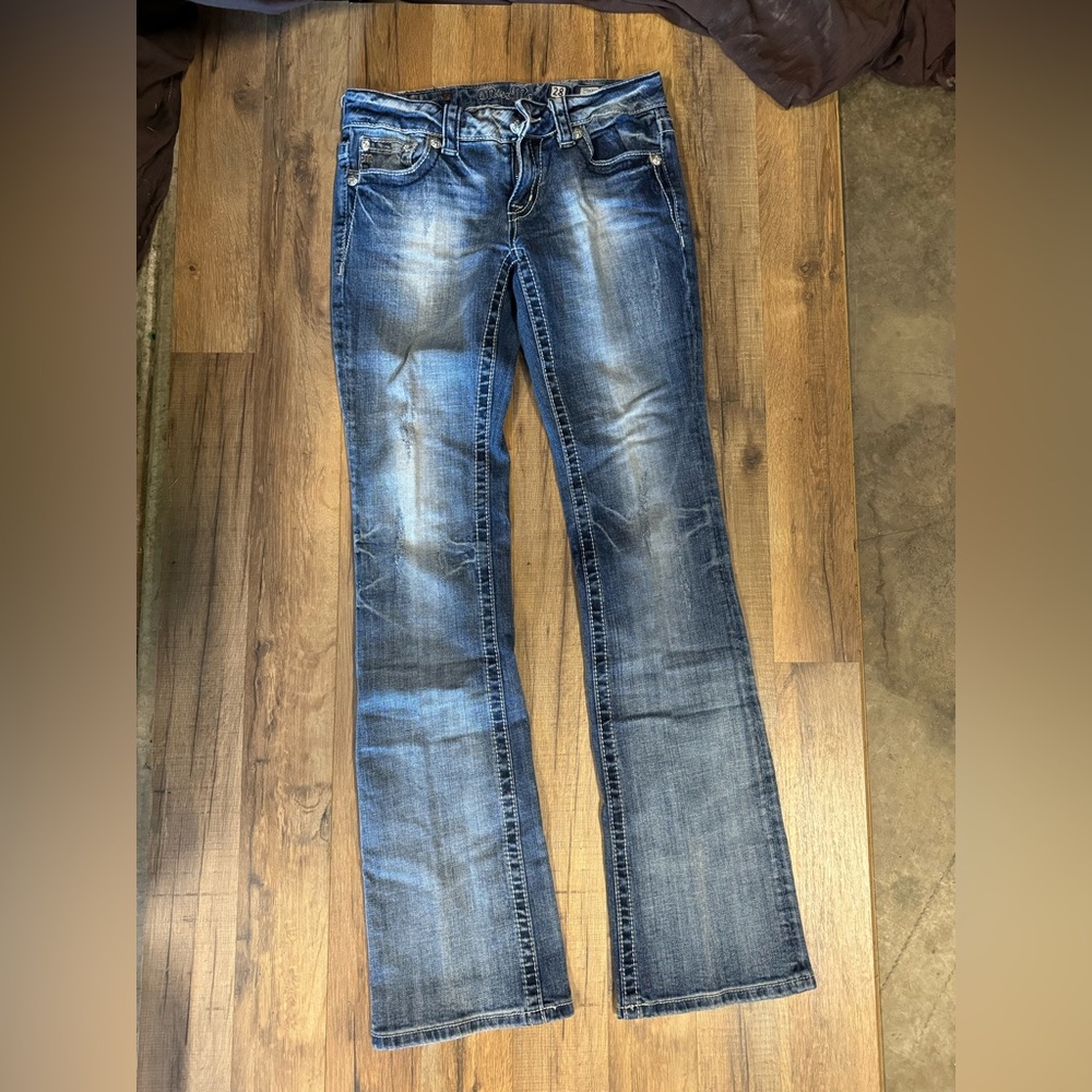 Miss Me Women's Distressed Blue Boot Cut Jeans